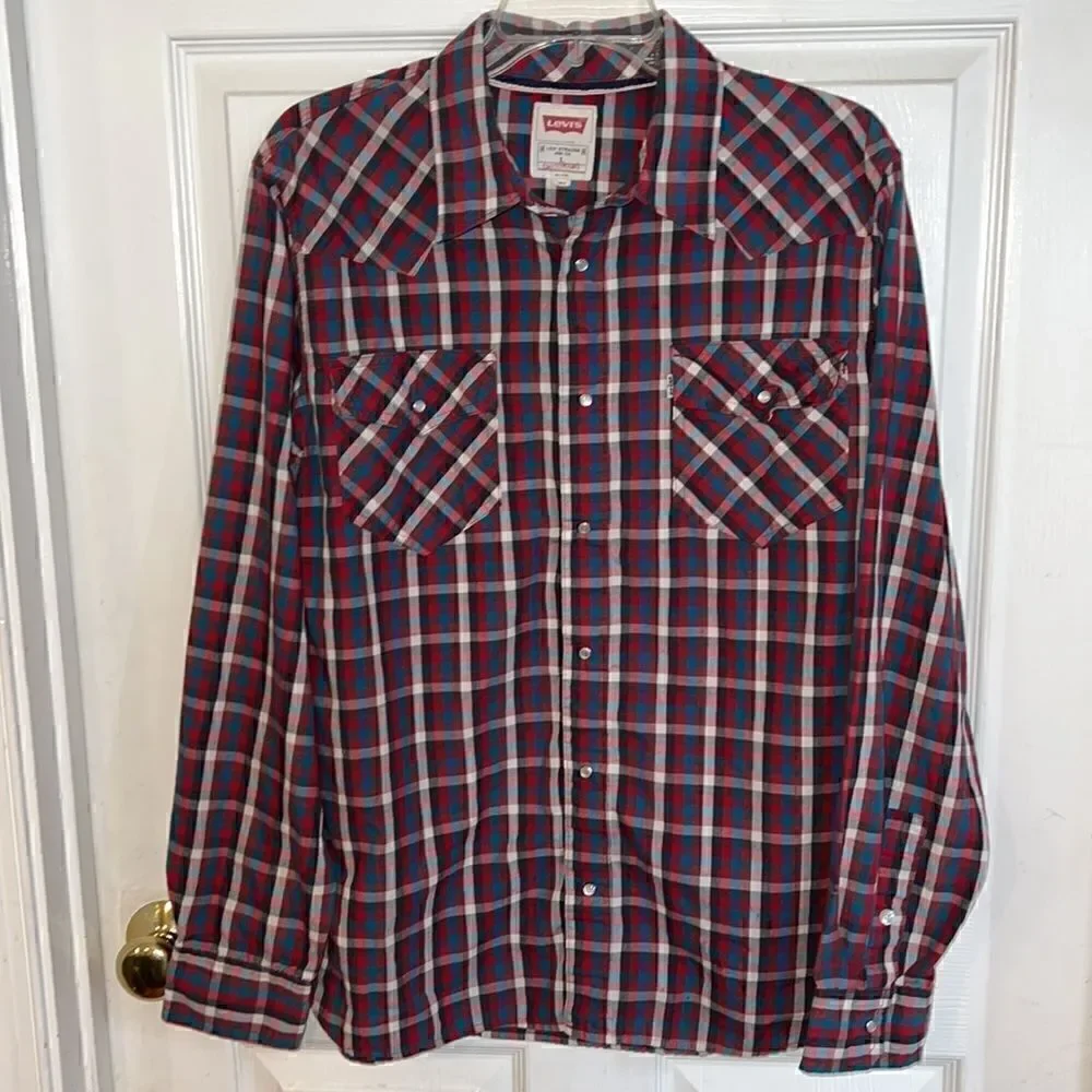 Levi’s men’s L western pearl snap shirt Rodeo cowboy Yellowstone
